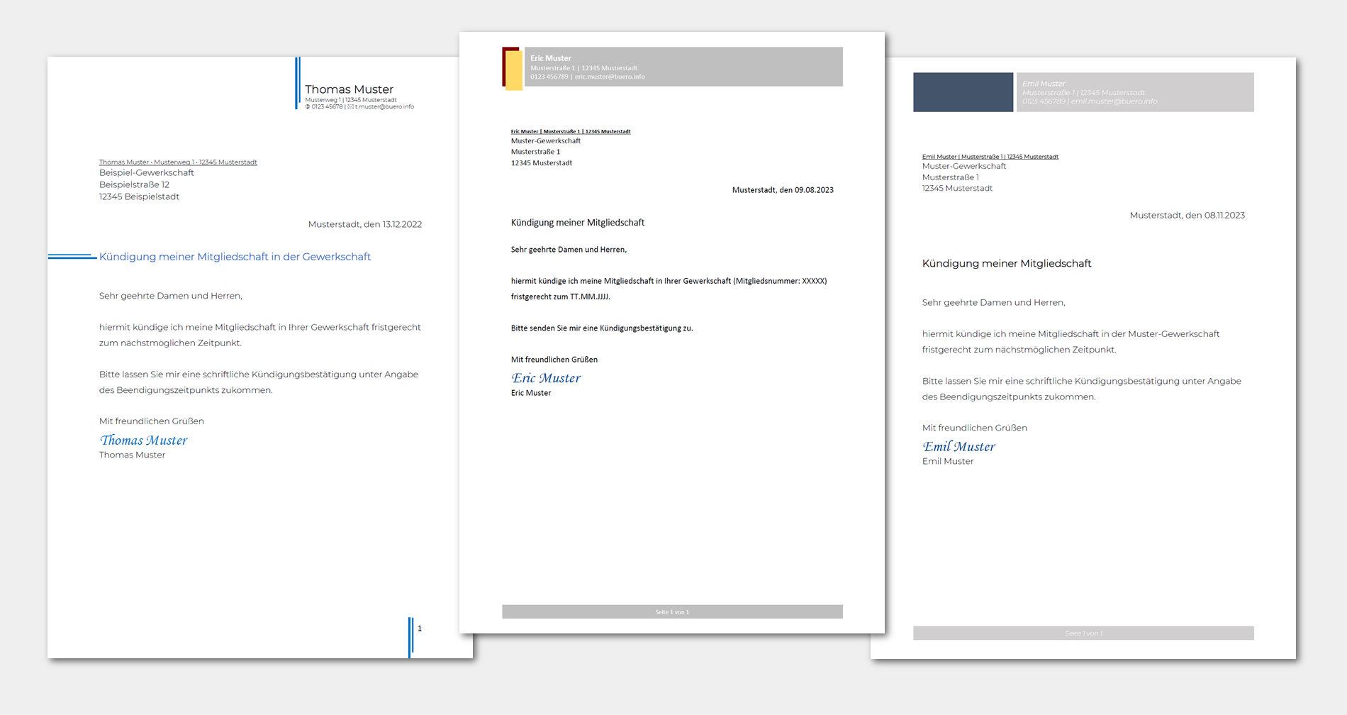 Gewerkschaft kündigen: Vorlagen, Muster & Beispiele