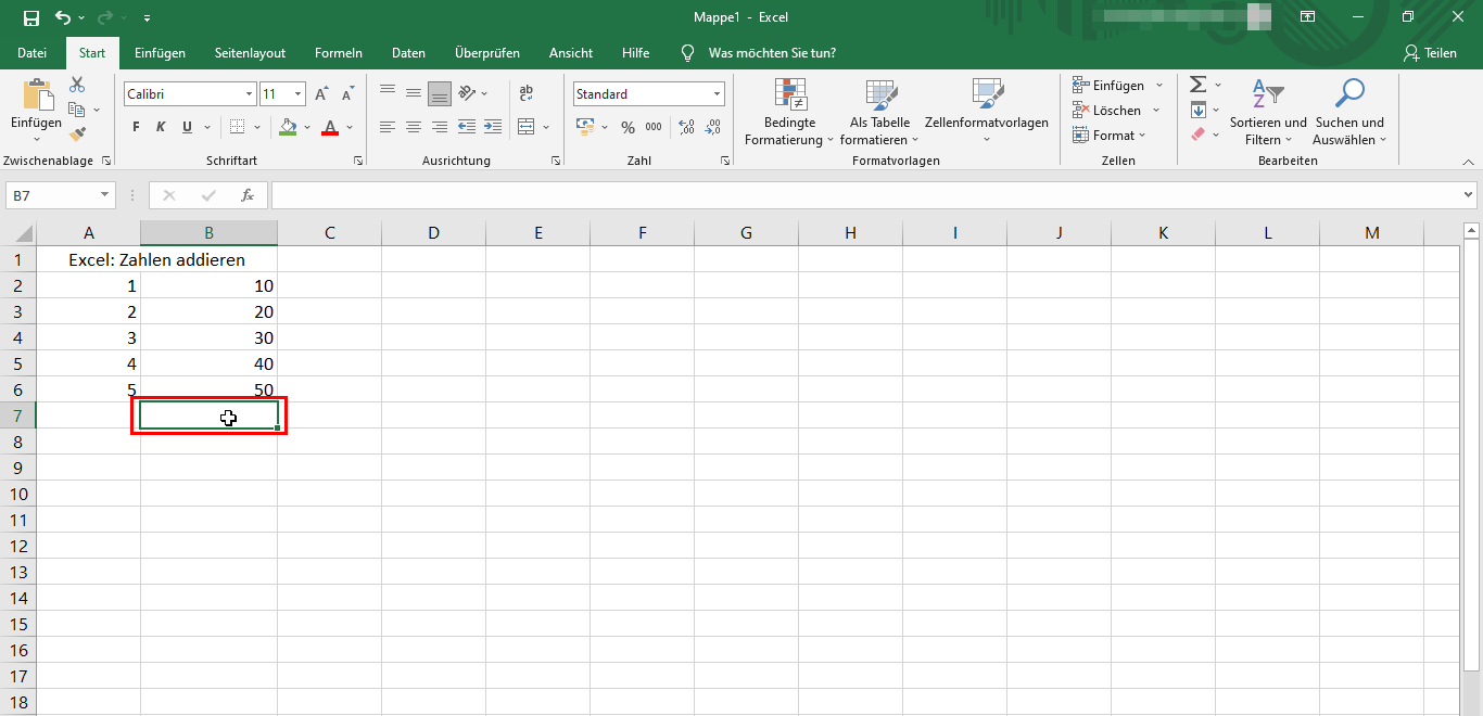 Excel: Zahlen addieren 1 Mit Excel addieren