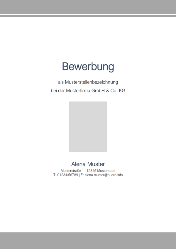 Vorlage / Muster: Bewerbungsdeckblatt-Muster 8
