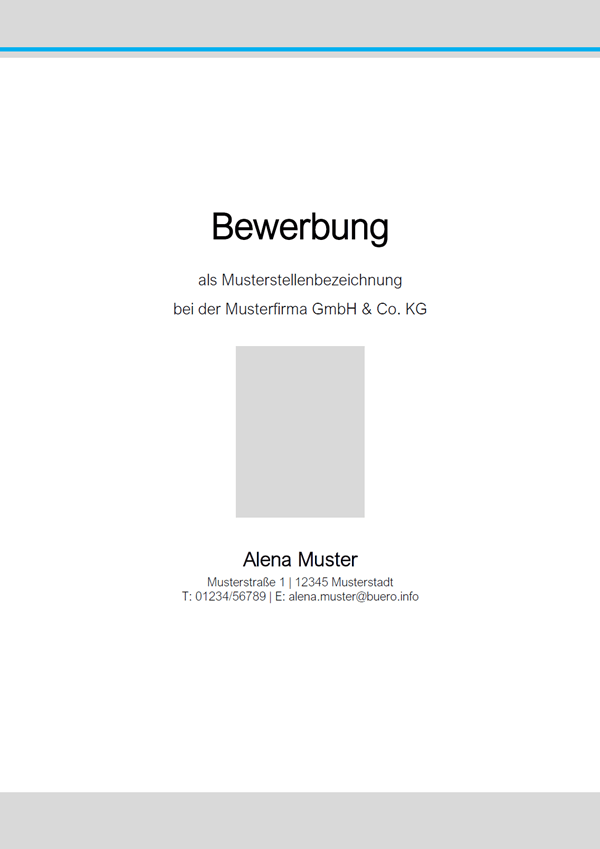 Vorlage / Muster: Bewerbungsdeckblatt-Vorlage 10