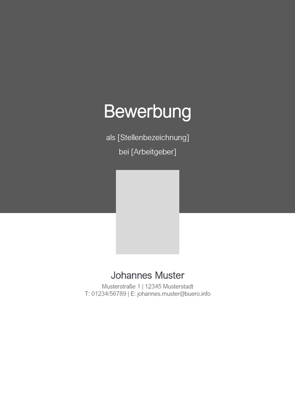 Vorlage / Muster: Bewerbungsdeckblatt-Vorlage 2