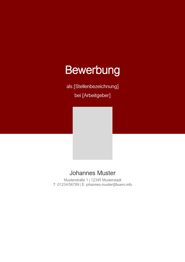Vorlage / Muster: Bewerbungsdeckblatt-Vorlage 3