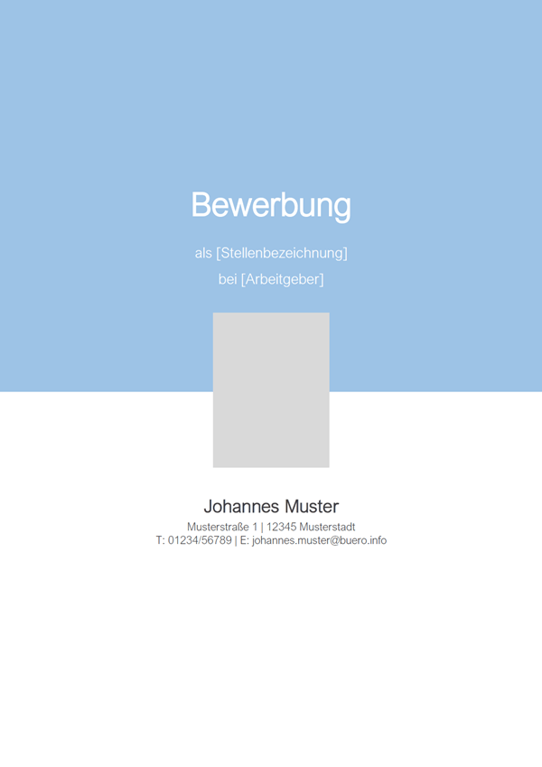 Vorlage / Muster: Bewerbungsdeckblatt-Vorlage 5