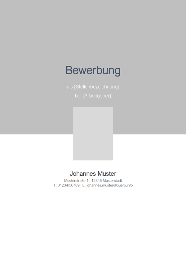Vorlage / Muster: Bewerbungsdeckblatt-Vorlage 6