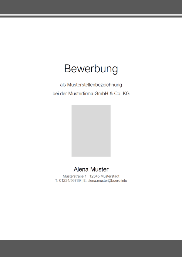 Vorlage / Muster: Bewerbungsdeckblatt-Vorlage 7