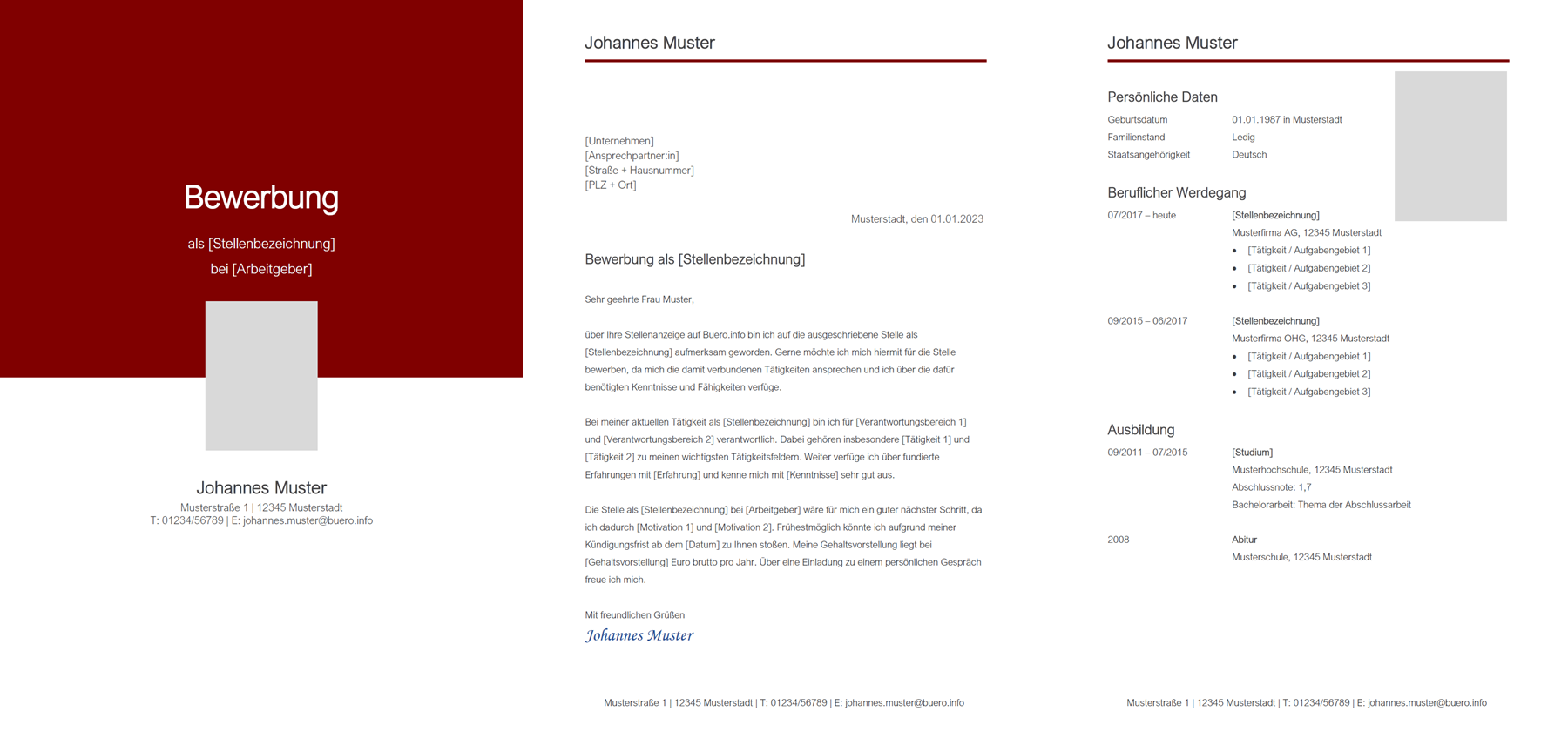 Vorlage / Muster: Bewerbungsvorlage 3