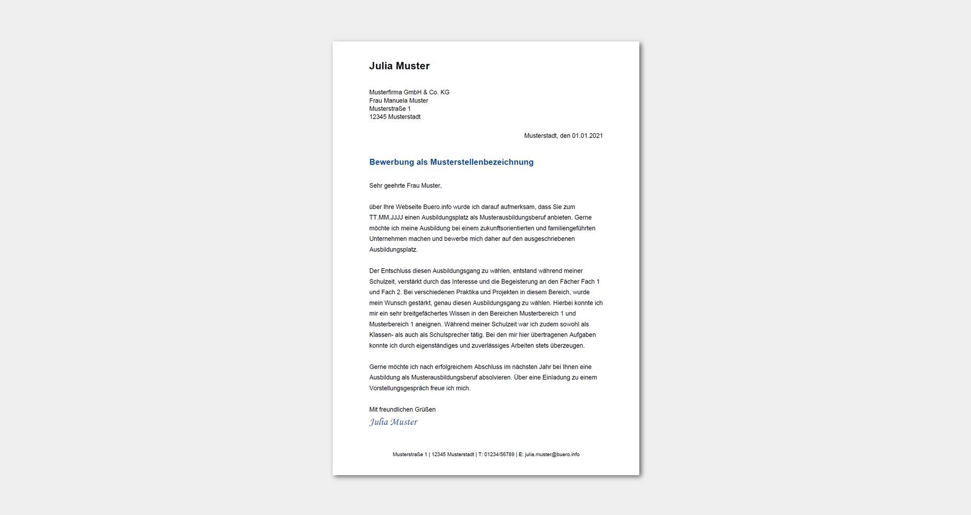Bewerbungsanschreiben für die Ausbildung: Vorlage & Muster (kostenlos)