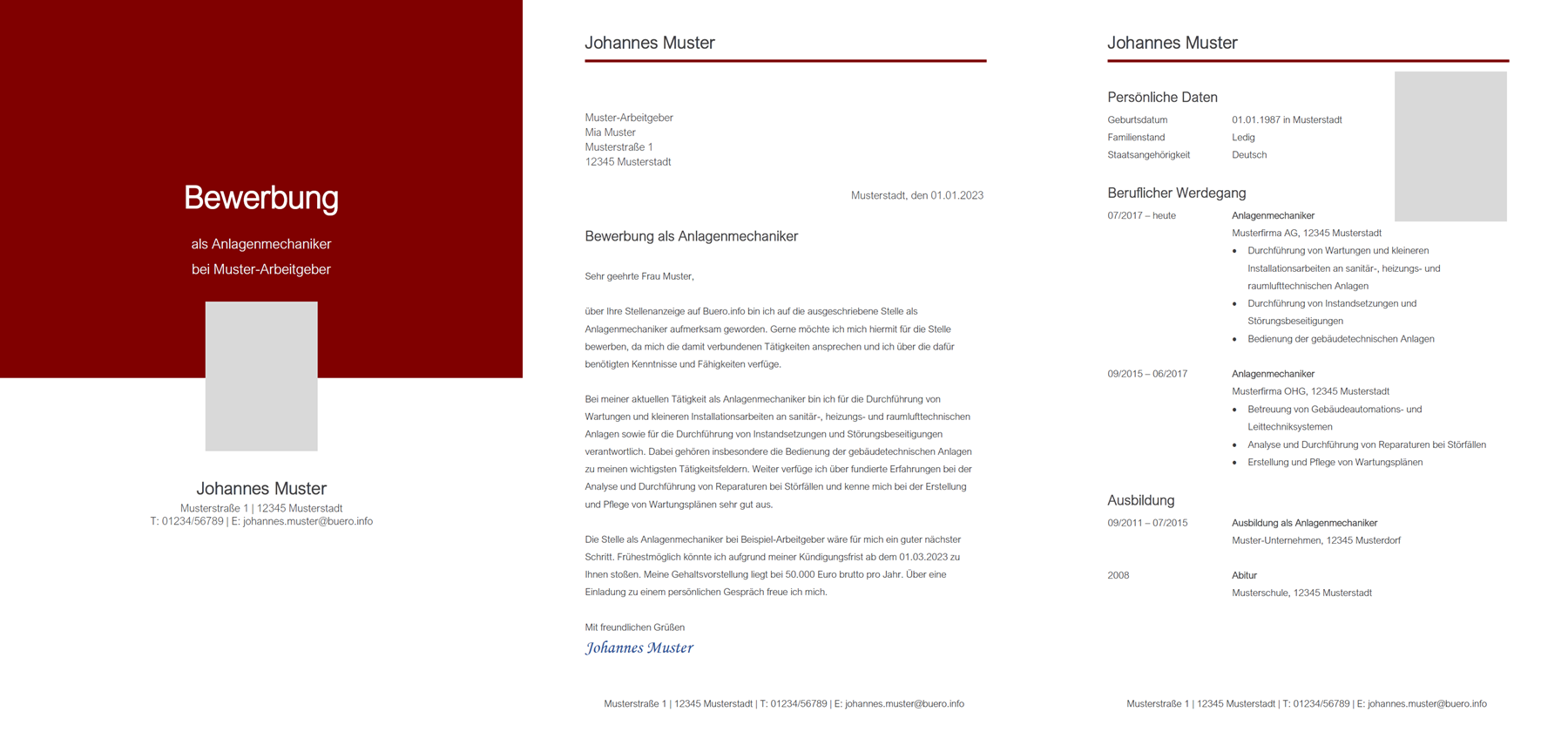 Vorlage / Muster: Bewerbungsvorlage Anlagenmechaniker / Anlagenmechanikerin