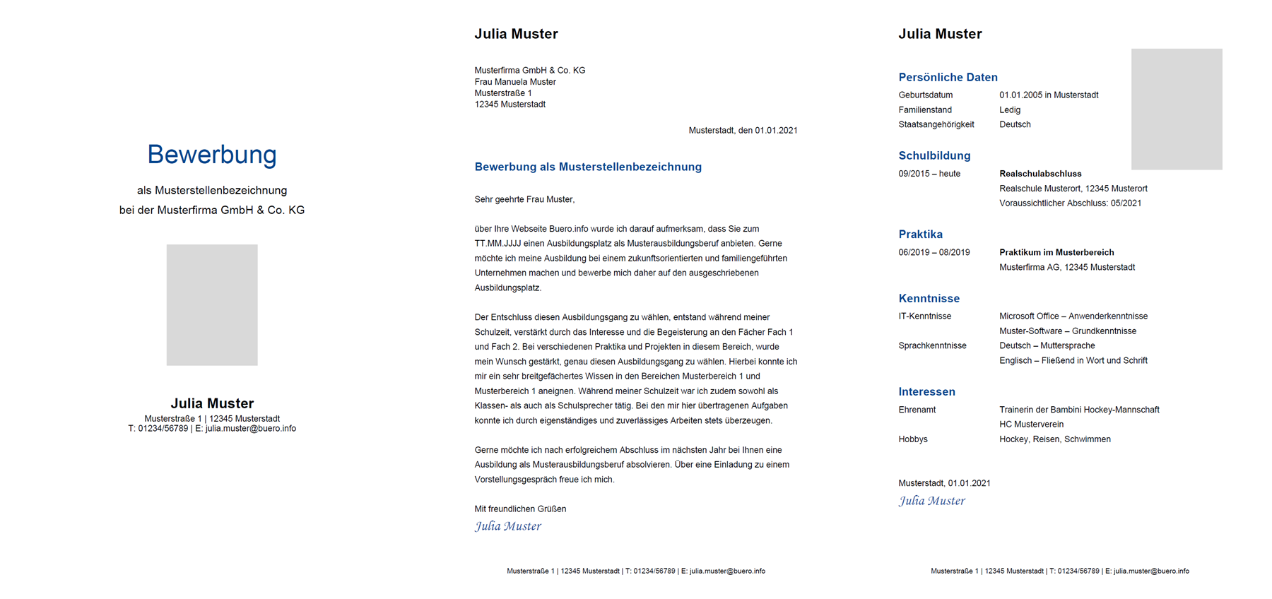 Vorlage / Muster: Bewerbungsvorlage Ausbildung