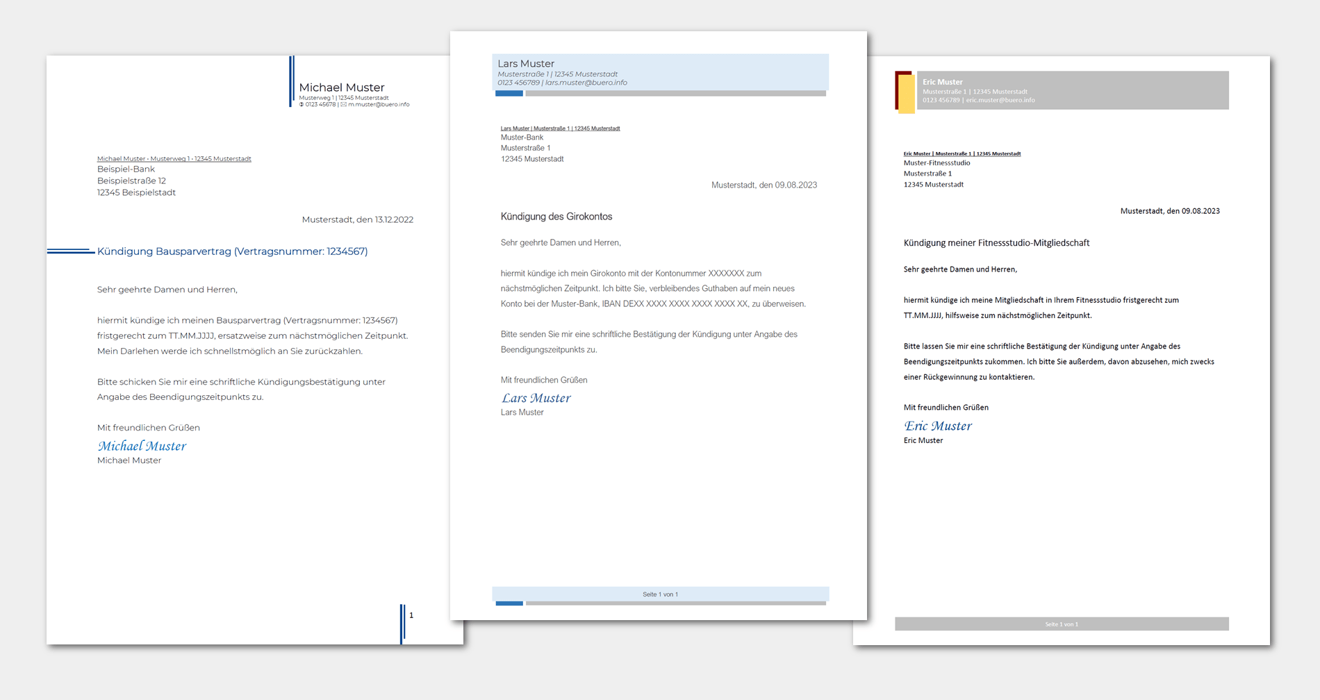 Kündigungsvorlagen: Kostenloser Download & individuell anpassbar