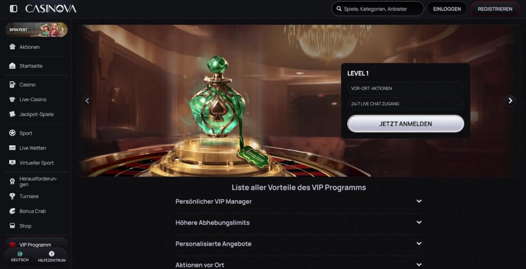 Casinova VIP Programm