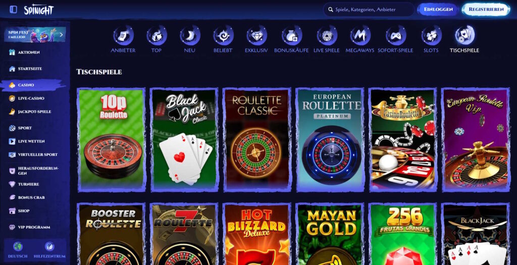 Spinight Tischspiele