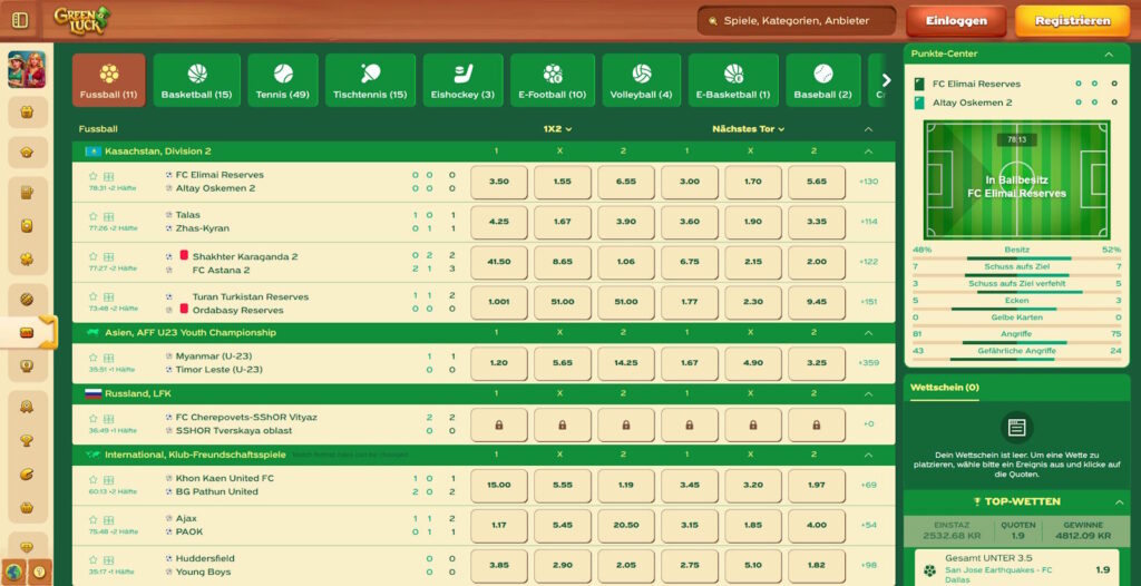 greenluck Live Wetten