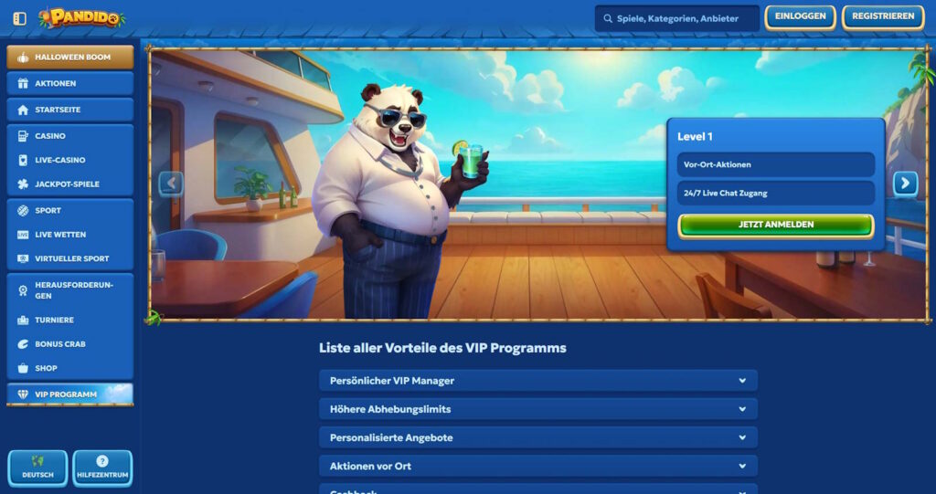 Pandido 8 Pandido VIP Programm