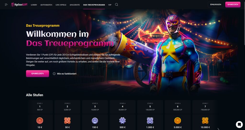 SpinsUP! 8 SpinsUp Treueprogramm