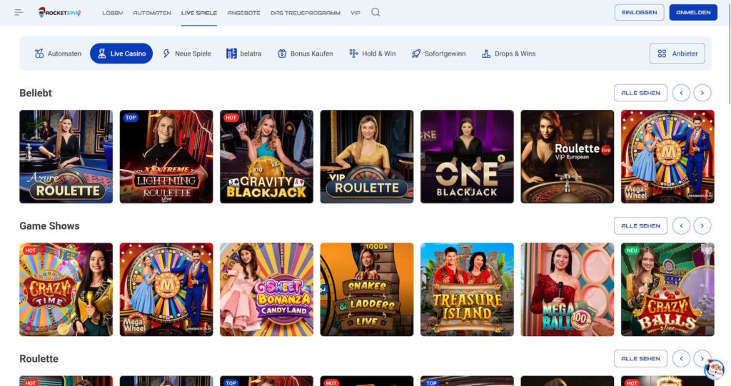 Rocketspin 2 Rocketspin Livecasino