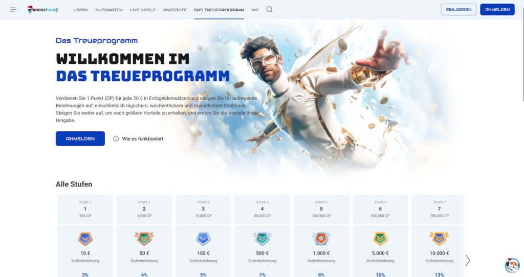 Rocketspin 7 Rocketspin Treueprogramm