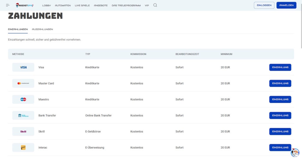 Rocketspin 9 Rocketspin Zahlungen