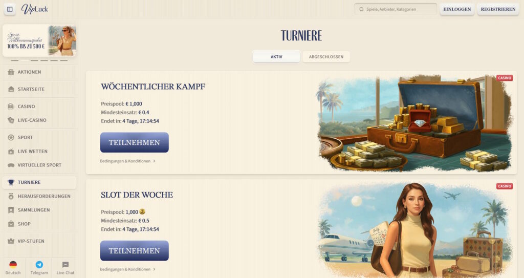 VIPLuck 7 VipLuck Turniere