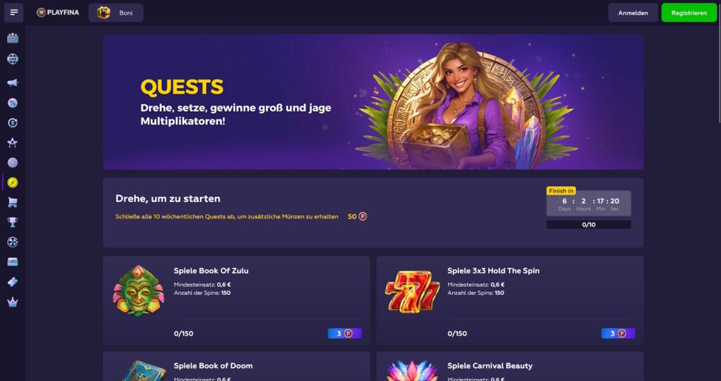 Playfina 6 playfina quests