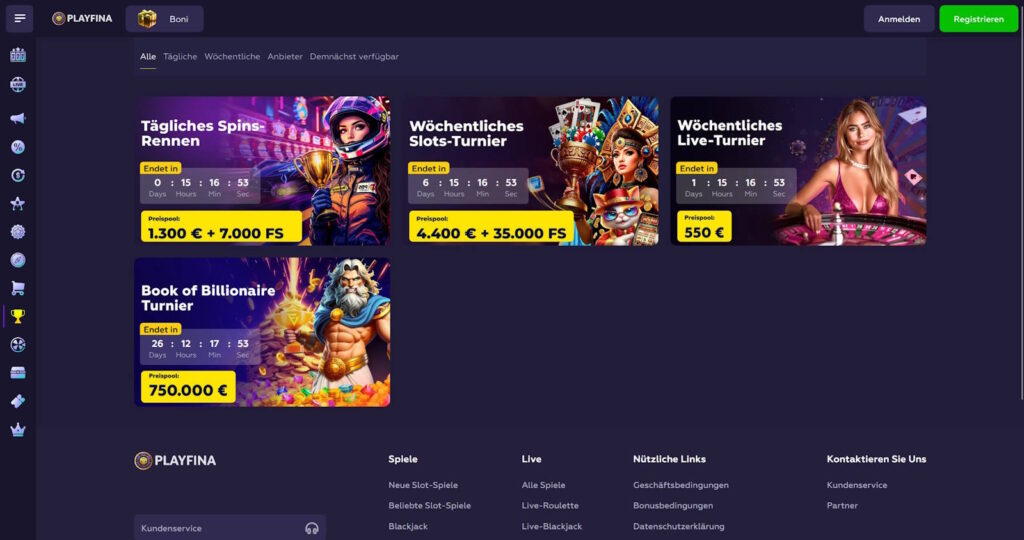 Playfina 5 Playfina Turniere