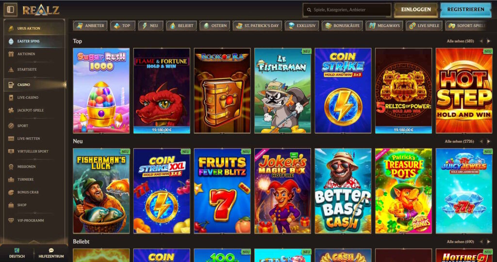 Realz 4 Reals Casino Spielautomaten