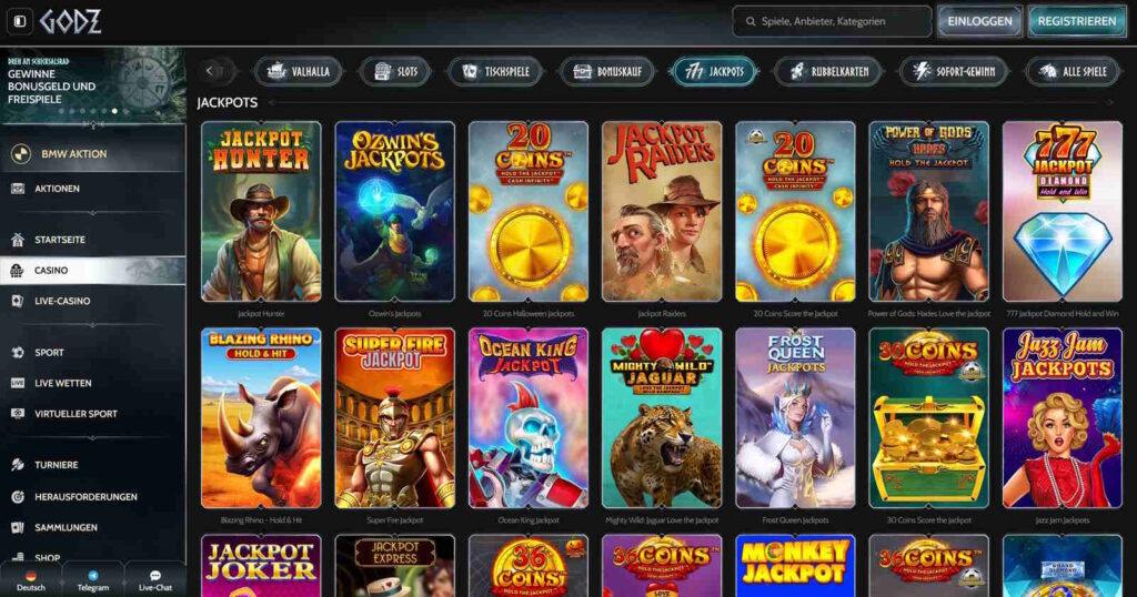 Godz 5 Godz Casino Jackpots
