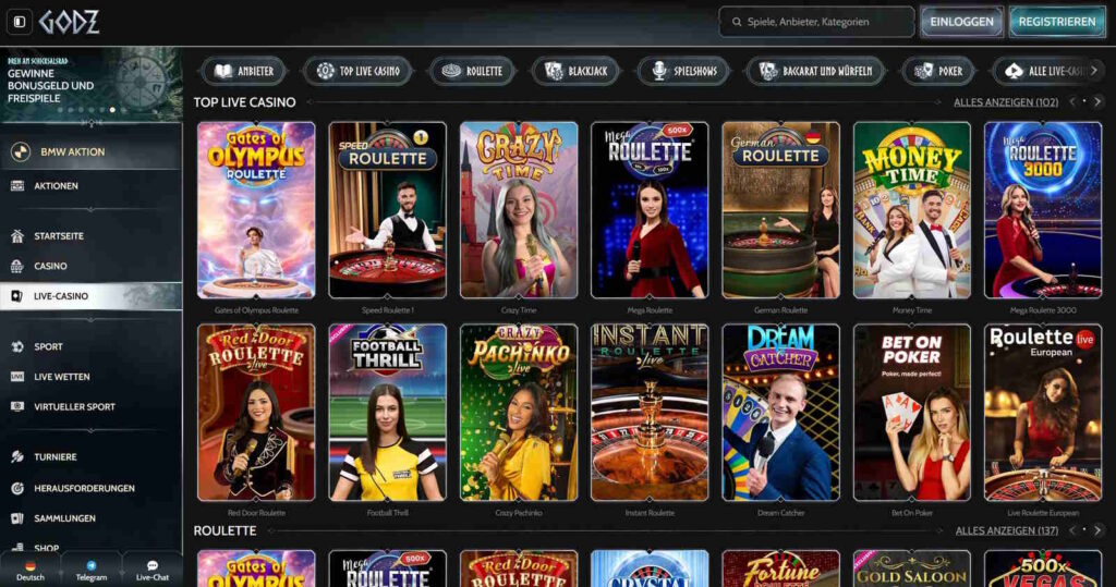 Godz 6 Godz Casino Live Casino