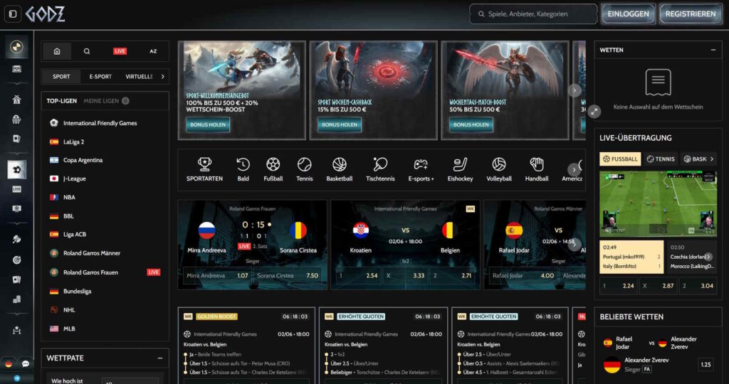 Godz 7 Godz Casino Sportwetten