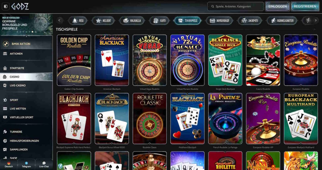Godz 4 Godz Casino Tischspiele