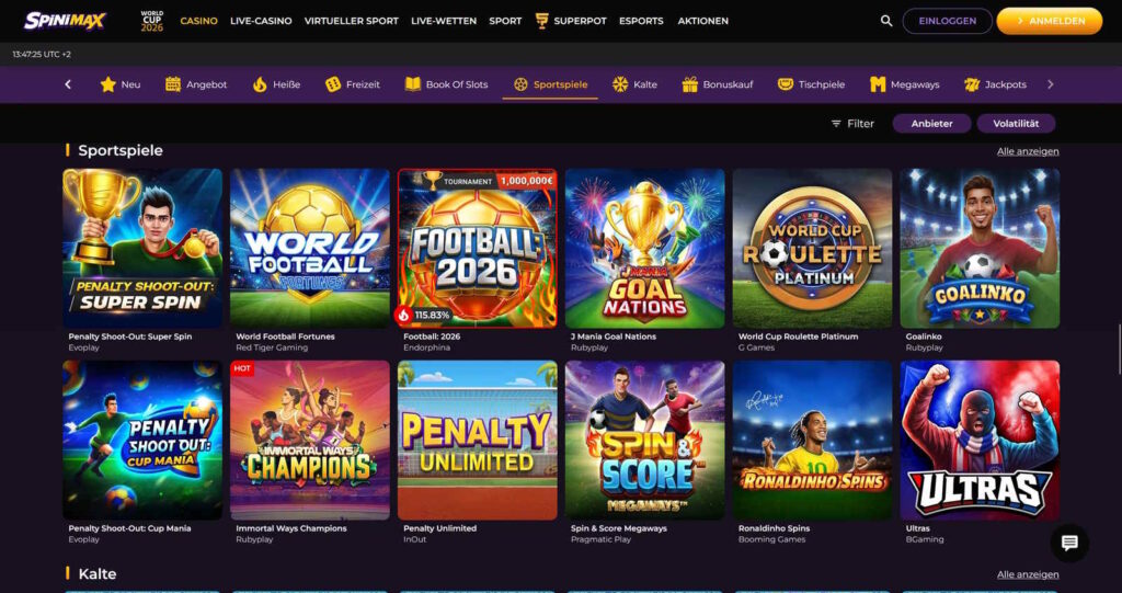 Spinimax 6 Spinimax Casino Sportspiele