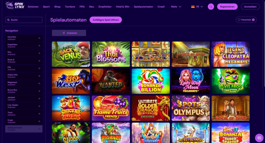 Spinlynx 6 Spinlynx Casino Spielautomaten