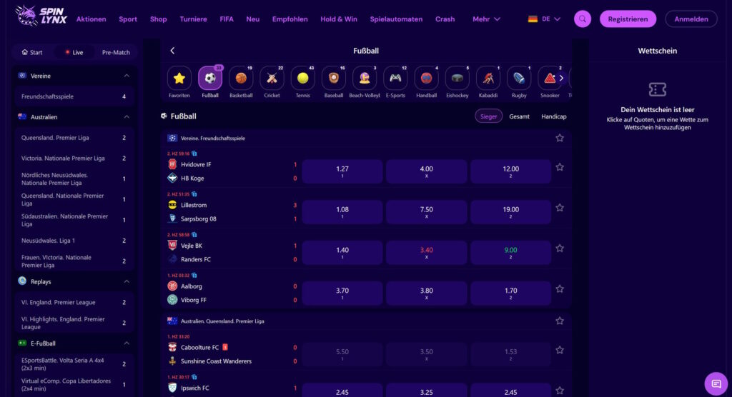 Spinlynx 7 Spinlynx Sportwetten
